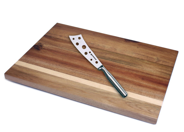 2-Piece Cheese Serving Board Set | Acacia Wood with Stainless Steel Knife | Swissmar