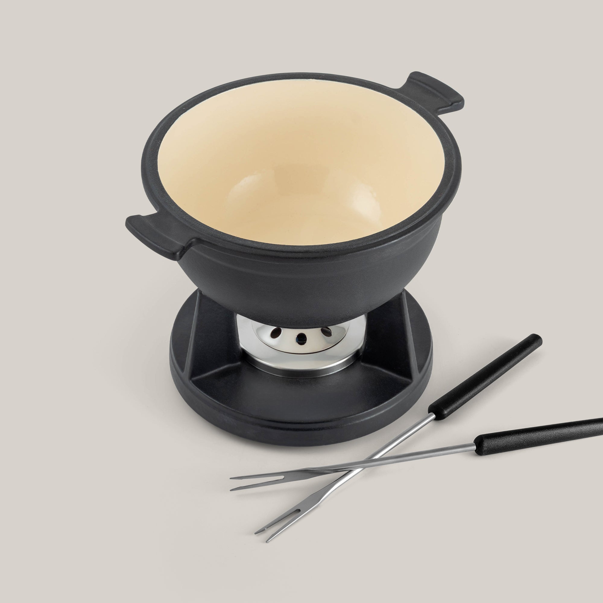 Cast Iron Fondue Set | Lucerne | Matte Black