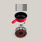 Swissmar Ticino 9 Piece Cast Iron Fondue 9 Piece Set 2 Quart Red