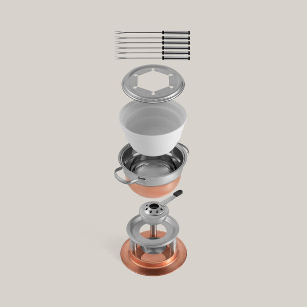 Lausanne 3-in-1 Copper Plated Fondue Set