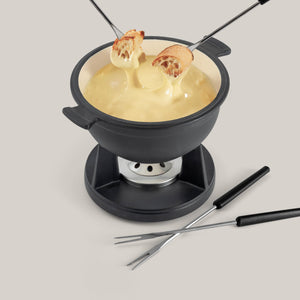 Lucerne Black 3-in-1 Cast Iron Fondue Set