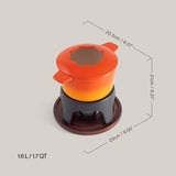 Sierra Orange 3-in-1 Cast Iron Fondue Set