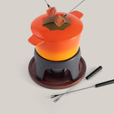 Sierra Orange 3-in-1 Cast Iron Fondue Set