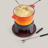 Sierra Orange 3-in-1 Cast Iron Fondue Set
