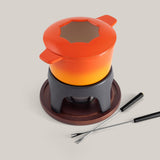 Sierra Orange 3-in-1 Cast Iron Fondue Set