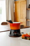 Sierra Orange 3-in-1 Cast Iron Fondue Set