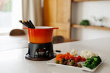 Sierra Orange 3-in-1 Cast Iron Fondue Set