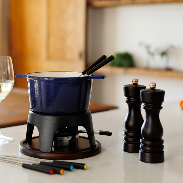 Sierra Blue 3-in-1 Cast Iron Fondue Set