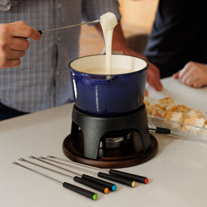 Sierra Blue 3-in-1 Cast Iron Fondue Set