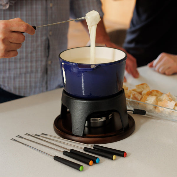 Sierra Blue 3-in-1 Cast Iron Fondue Set