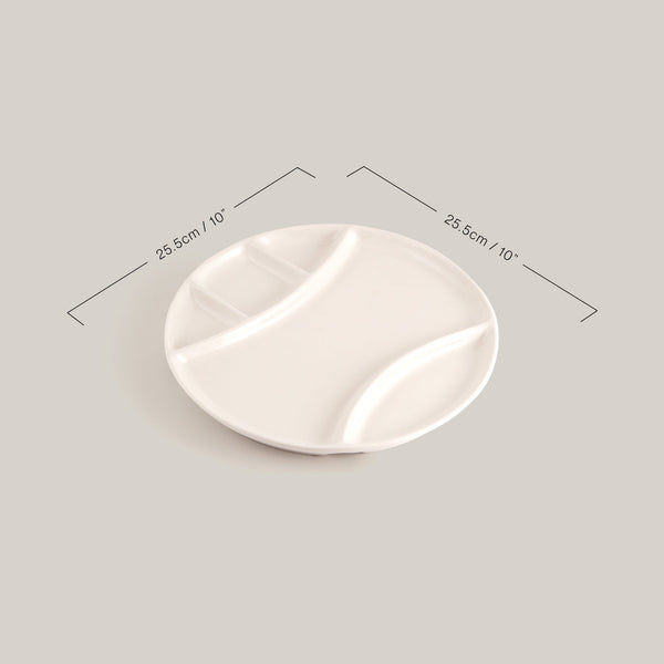 Round Fondue / Raclette Porcelain Plate – Set of 4