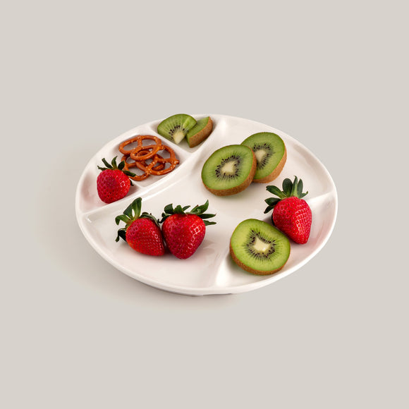 Round Fondue / Raclette Porcelain Plate – Set of 4