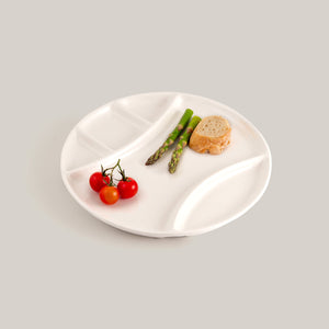 Round Fondue / Raclette Porcelain Plate – Set of 4