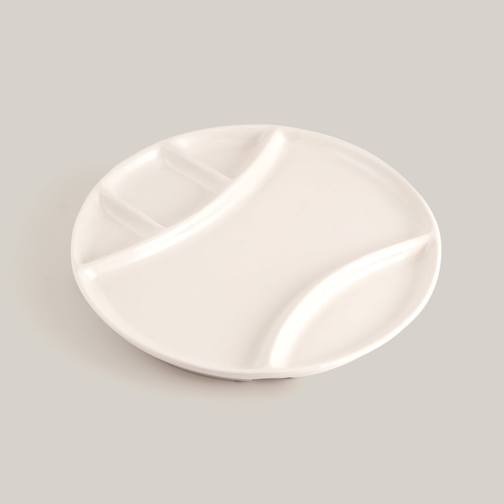 Round Fondue / Raclette Porcelain Plate – Set of 4