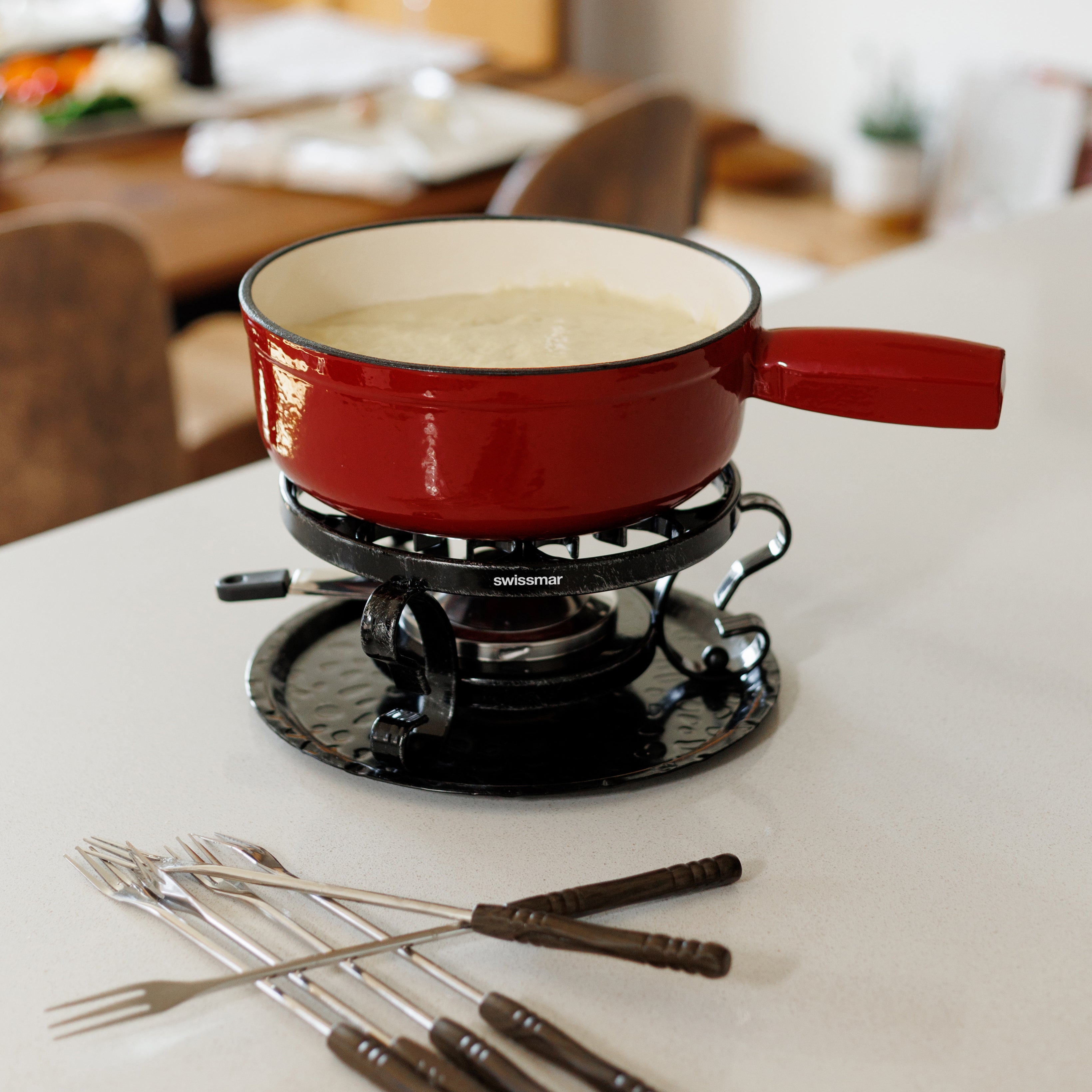 Swissmar F66542 Fondue, Cast Iron, Mattes Schwarz