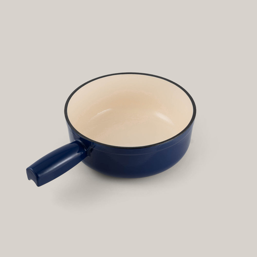 Lugano Blue Cast Iron Cheese Cheese Fondue Pot