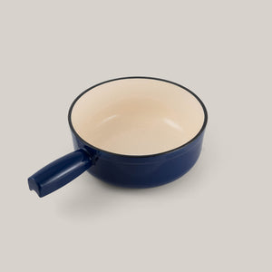 Lugano Blue Cast Iron Cheese Cheese Fondue Pot