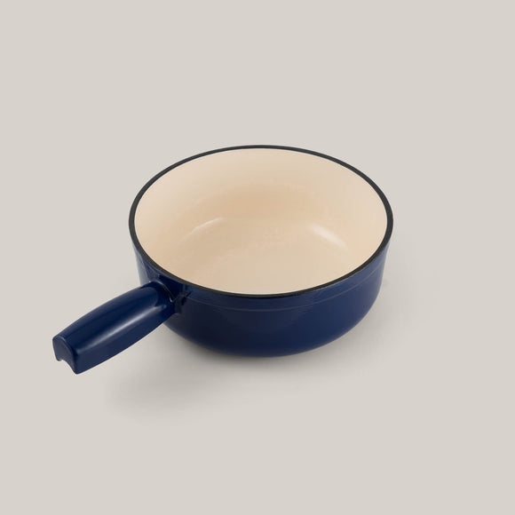 Lugano Blue Cast Iron Cheese Cheese Fondue Pot