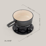 Lugano Metallic Black Cast Iron Cheese Fondue Set