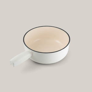 Lugano White Cast Iron Cheese Fondue Set