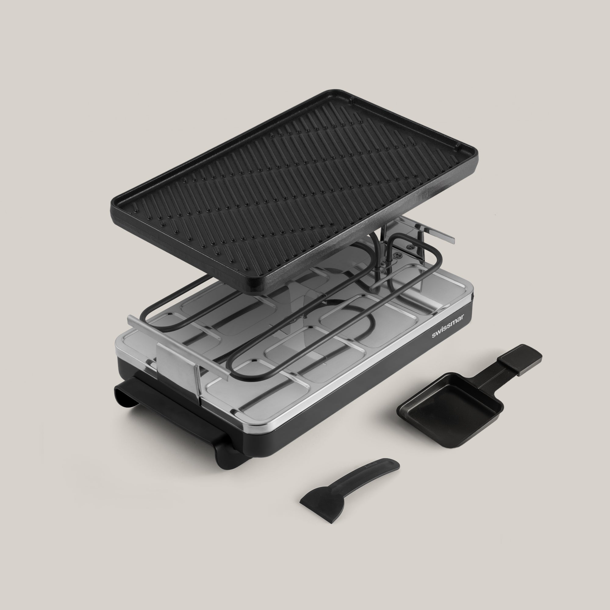 Swissmar Black Anthracite Raclette Party Grill with Reversible