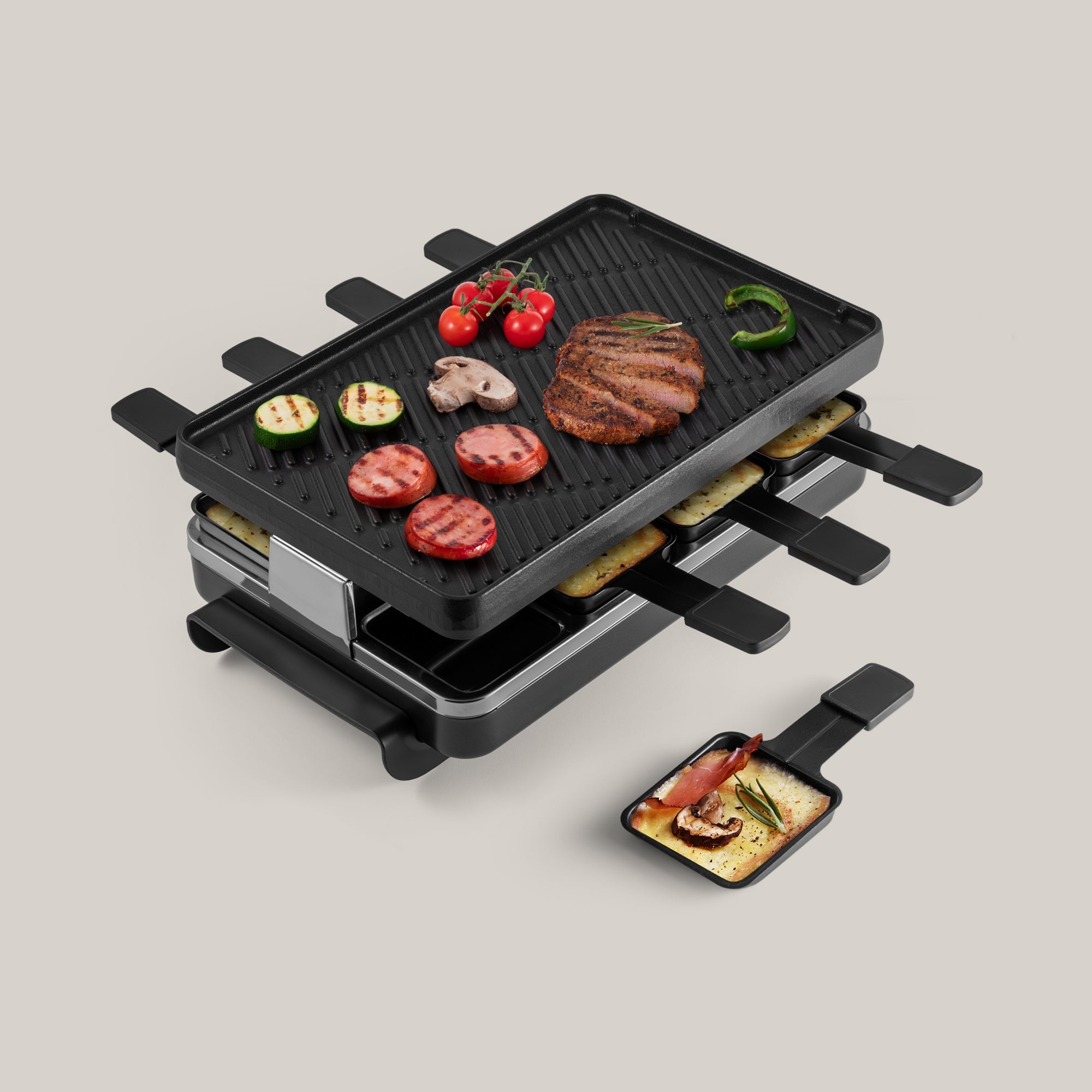 Swissmar Black Anthracite Raclette Party Grill with Reversible