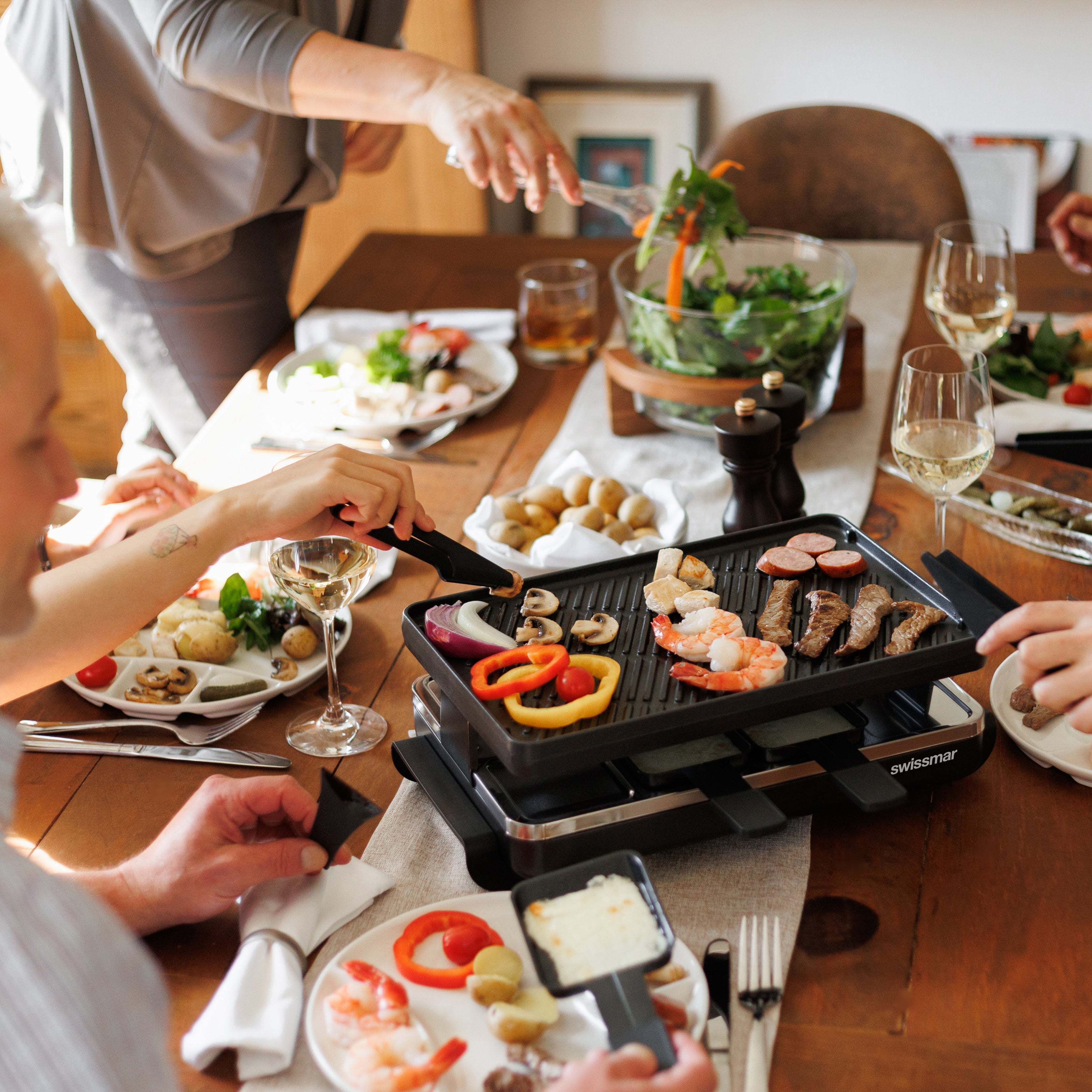 Swissmar Black Anthracite Raclette Party Grill with Reversible