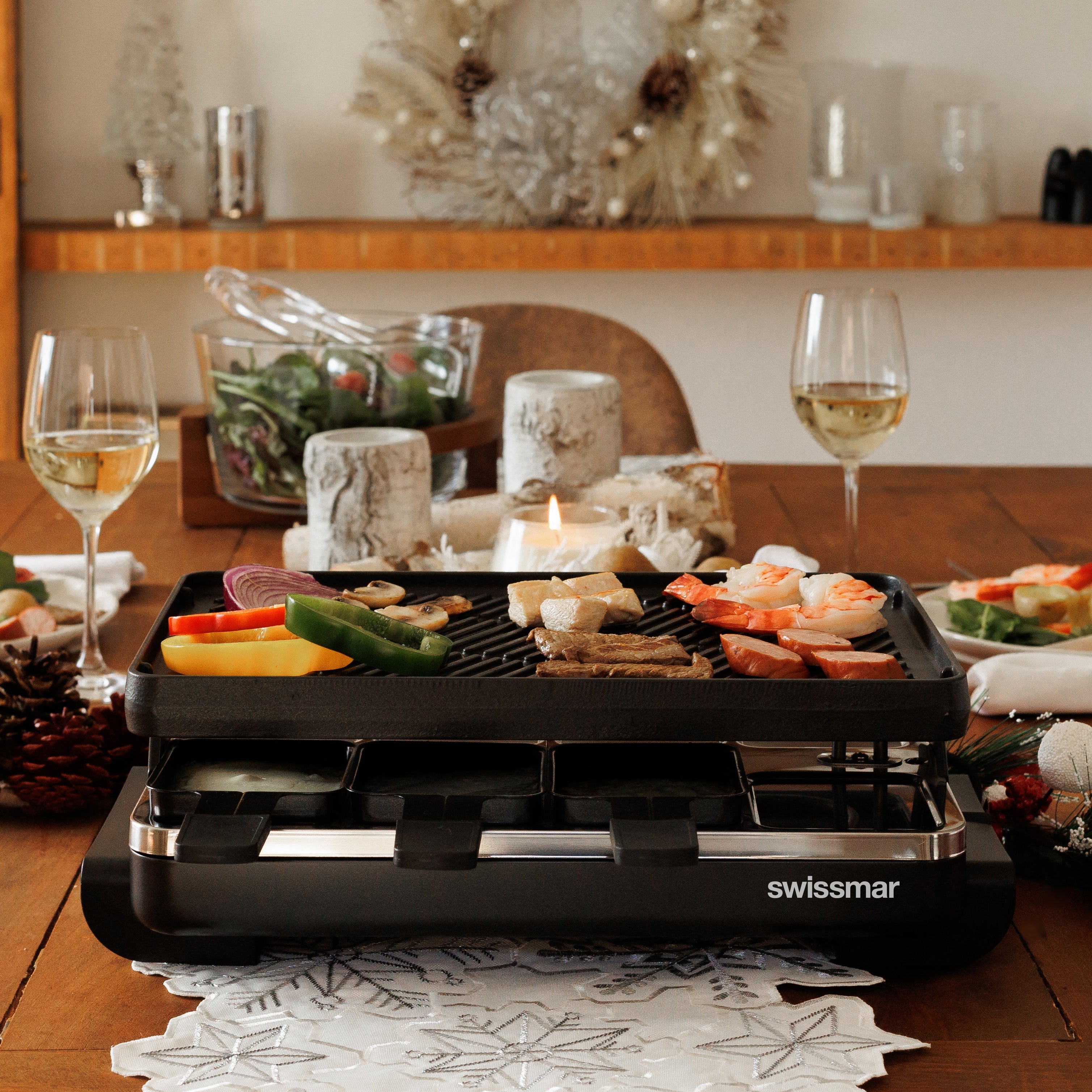 Swissmar Black Anthracite Raclette Party Grill with Reversible