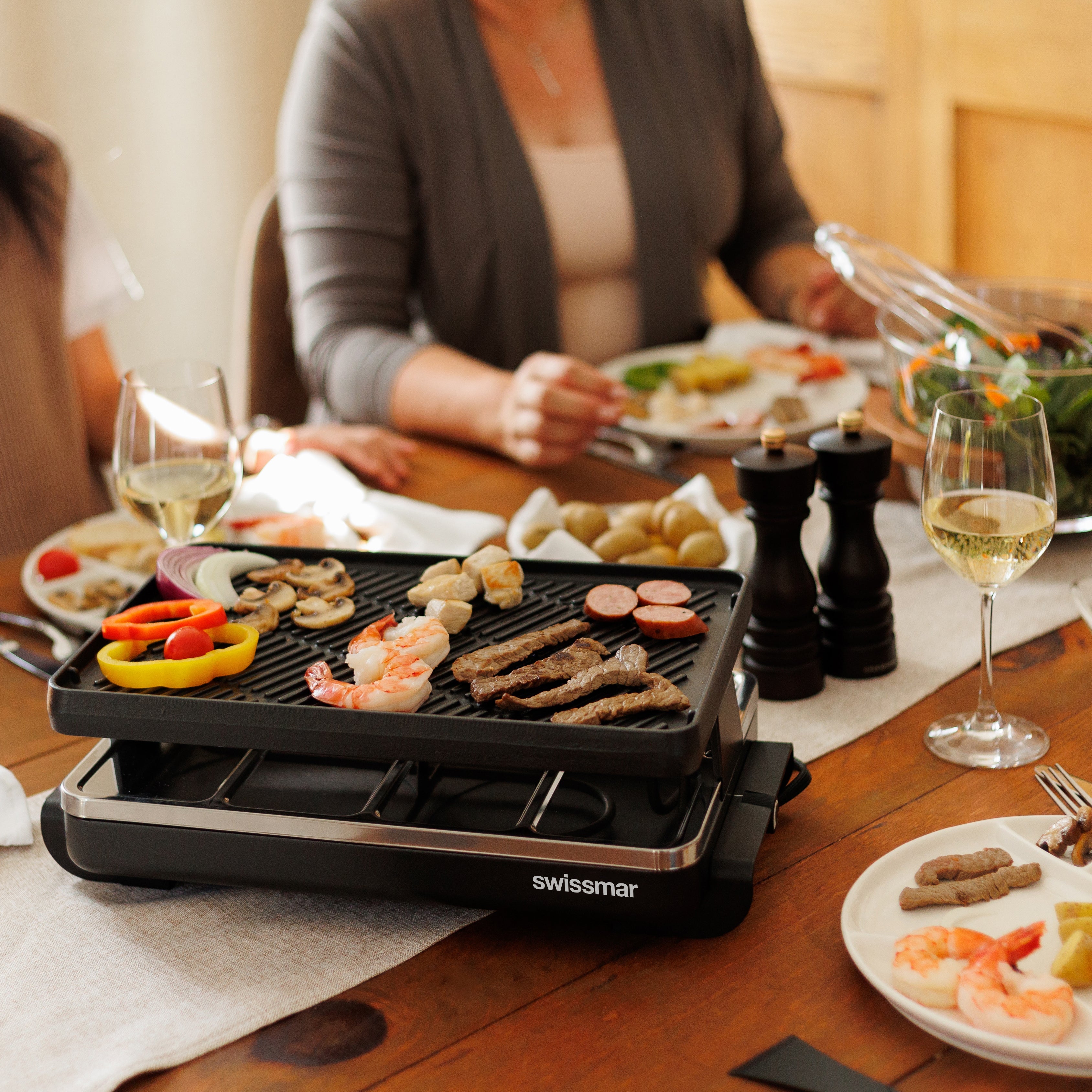 Swissmar Black Anthracite Raclette Party Grill with Reversible