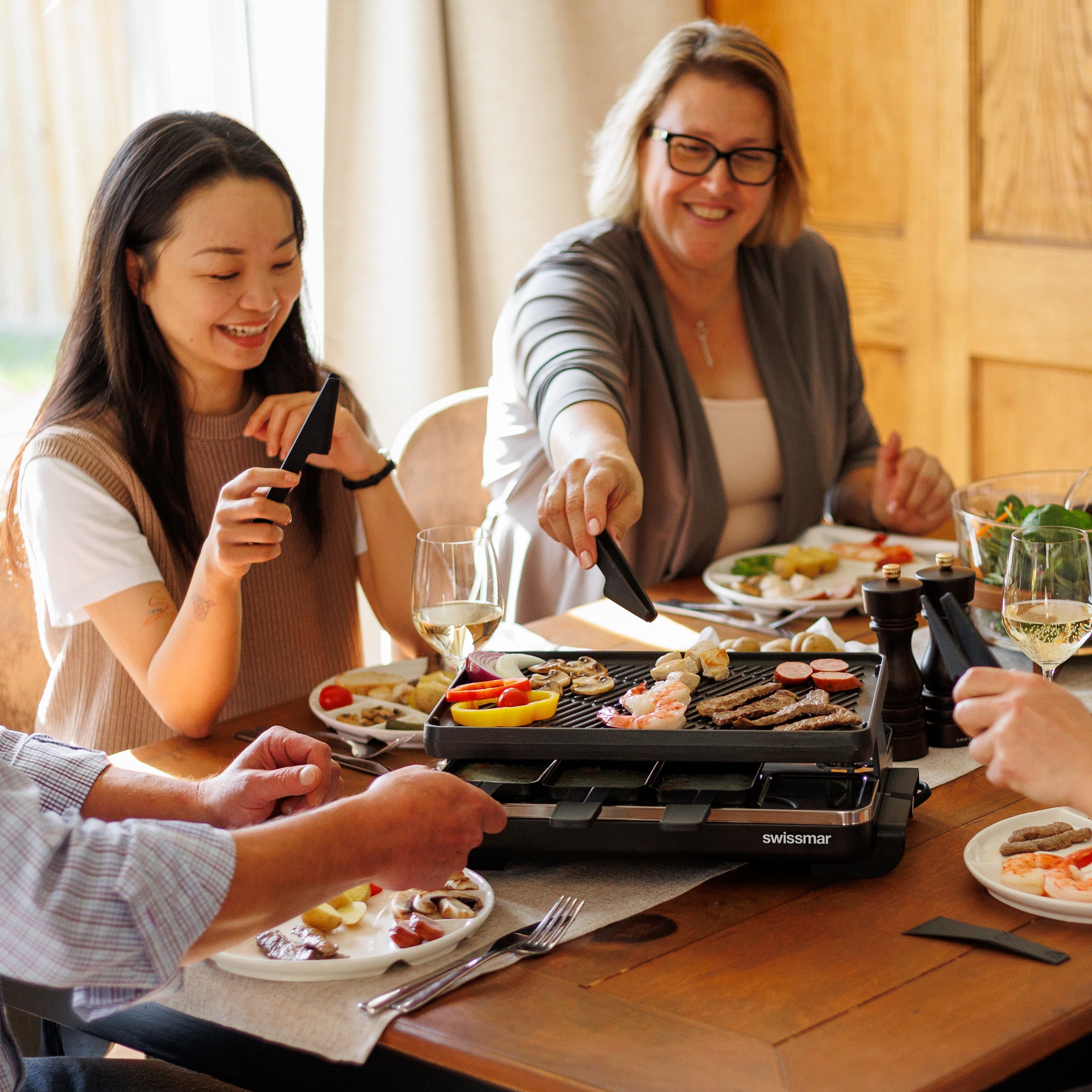 Swissmar Black Anthracite Raclette Party Grill with Reversible Swissmar Black Anthracite Raclette Party Grill with Reversible