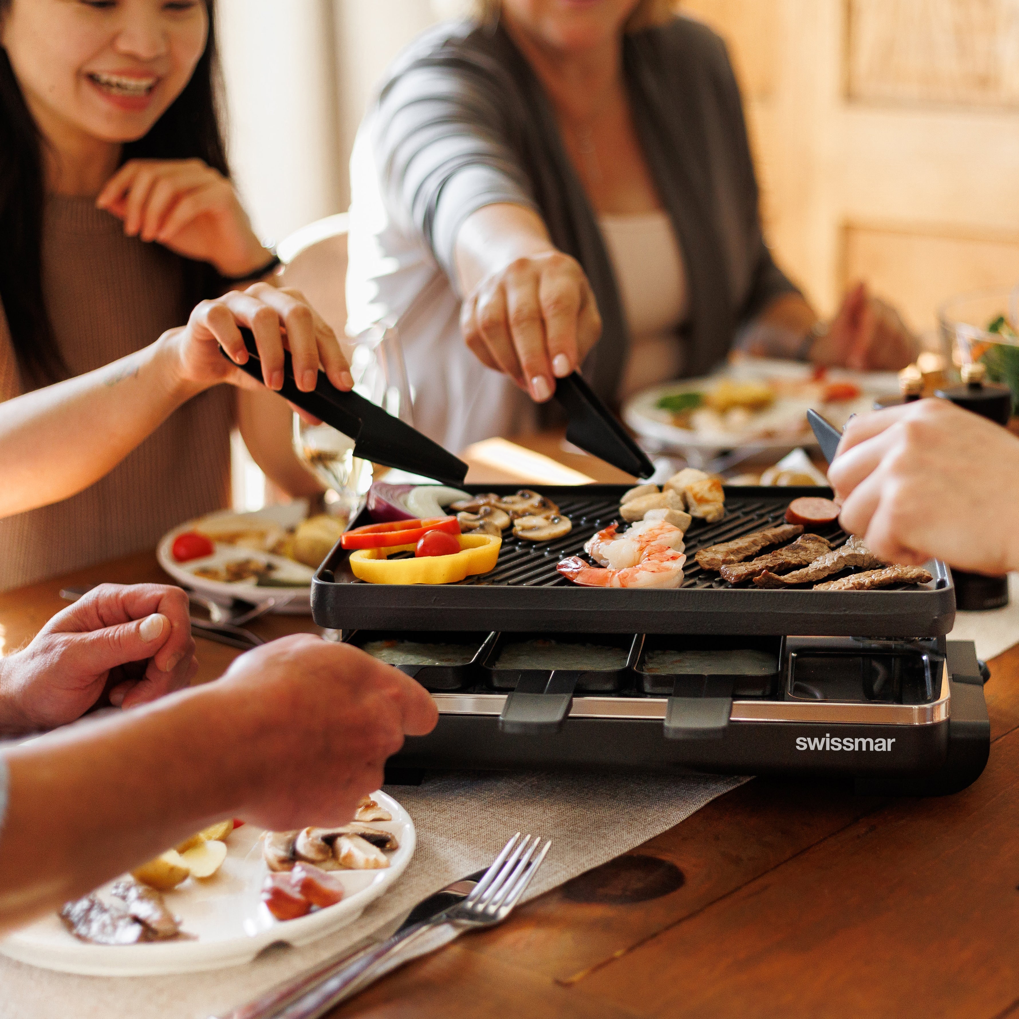 Swissmar Black Anthracite Raclette Party Grill with Reversible