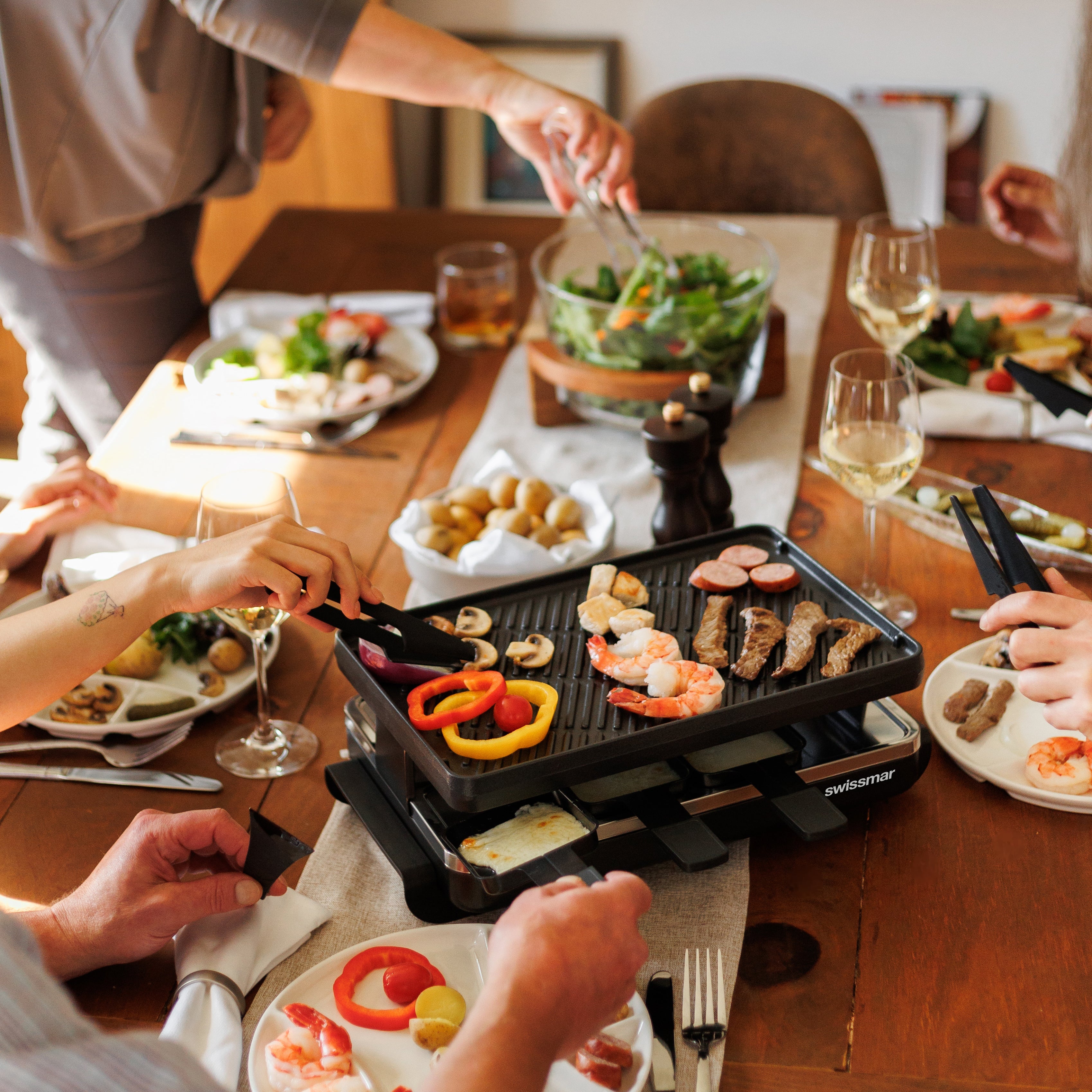 Swissmar Black Anthracite Raclette Party Grill with Reversible