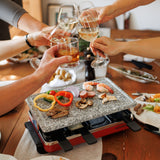Classic Red Granite Stone Raclette Party Grill