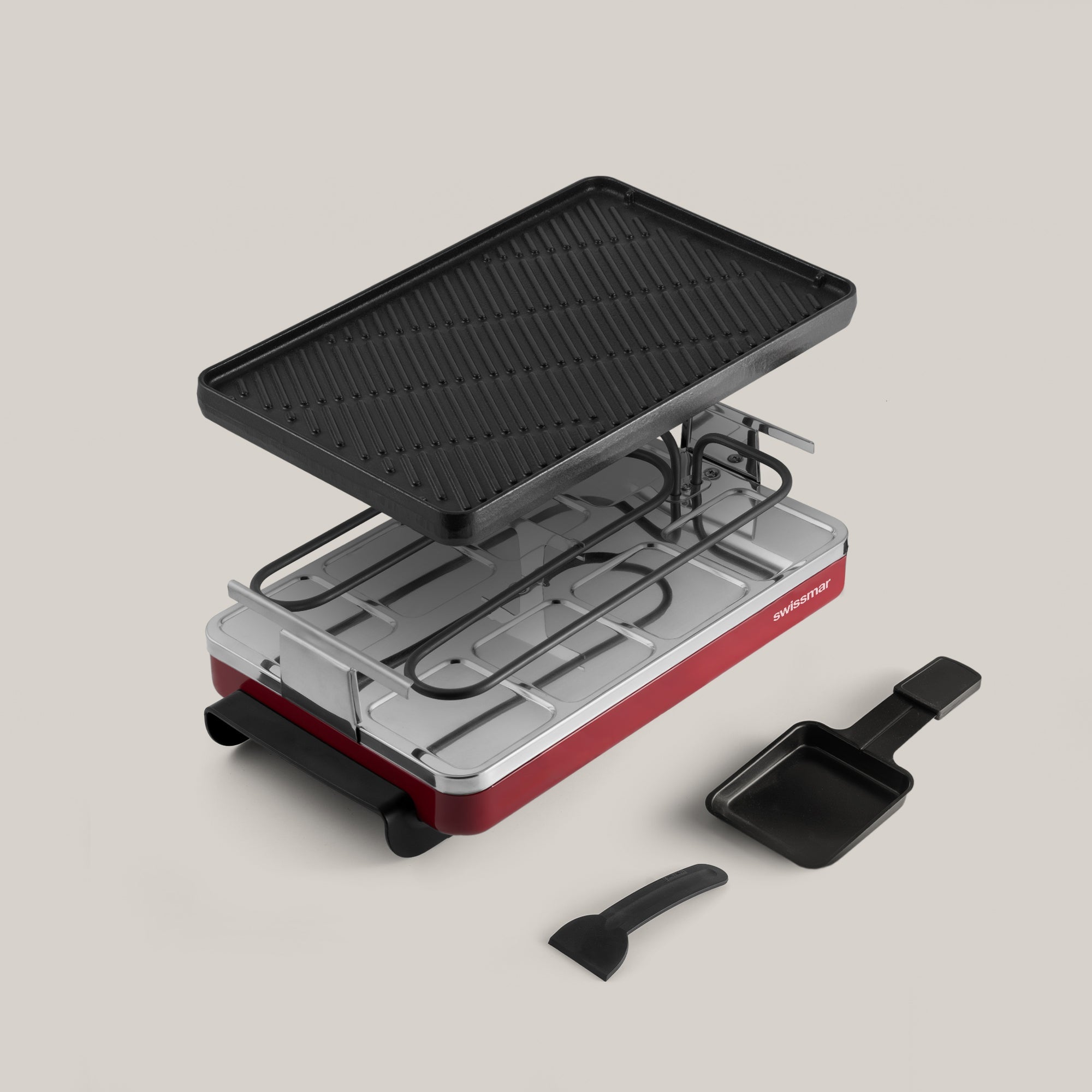 Swissmar Valais ラクレット・パーティグリル Classic Red Cast Iron Raclette Party Grill