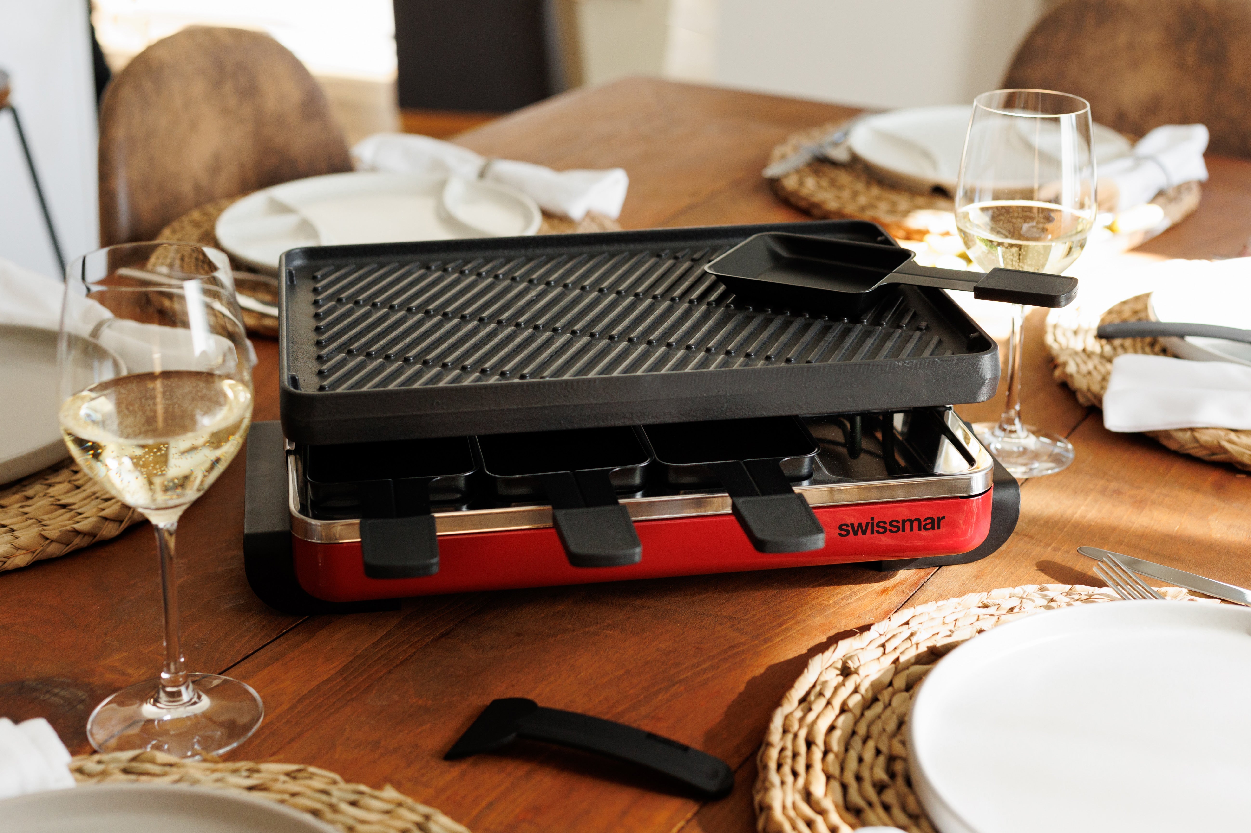Classic Red Cast Iron Raclette Party Grill