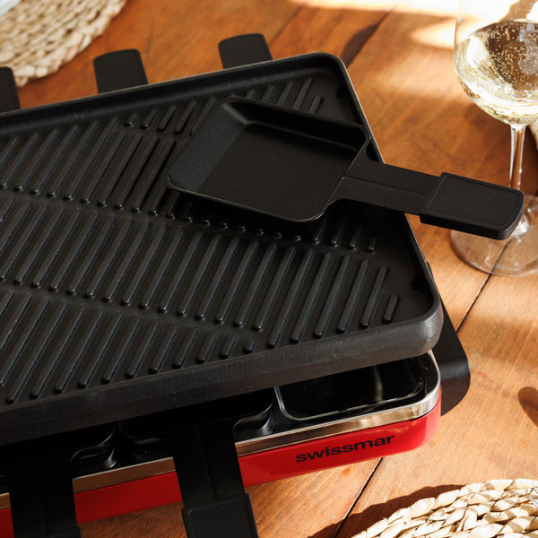 Classic Red Cast Iron Raclette Party Grill