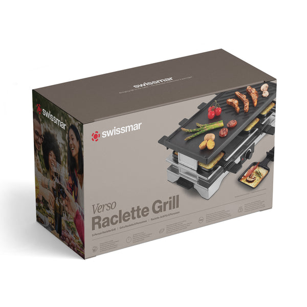 Swissmar Verso 8 Person Indoor Outdoor Raclette Cast Iron Top