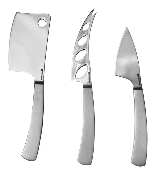 Cheese Knife Set | 3-Piece Stainless Steel | Barcelona | Swissmar Melting Pot