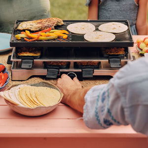 Swissmar Verso 8 Person Indoor Outdoor Raclette Cast Iron Top