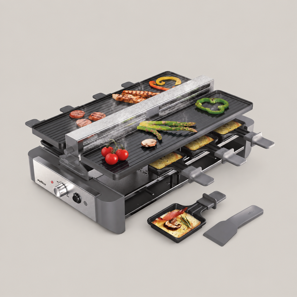 Venti 8 Person Raclette Grill with Smoke Extractor