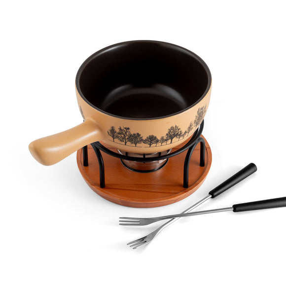 Swissmar Jura Fondue Ceramic 9 Piece Set 2.8 Quart