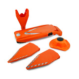 Borner V-Slicer product shot with inserts, safety holder and product holder orange