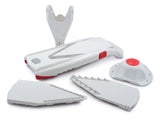 Borner V-Slicer product shot with inserts, safety holder and product holder white 